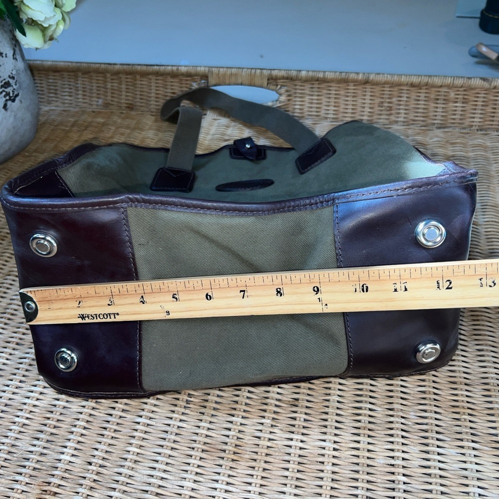John Chapman Olive Green  Leather Trim Tote Bag England Corsair Capital Handmade - Picture 9 of 12